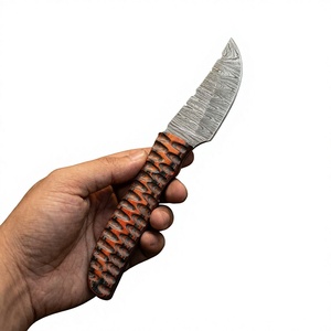 Couteau à lame fixe Drop Point en acier Damas avec manche rose pour le camping, la survie, la chasse, le bricolage et les activités de plein air - Product Image 6