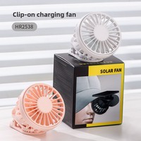 Ventilateur solaire multifonction à clipser avec contrôle de vitesse par bouton, portable pour voyage, extérieur, alpinisme, bureau, USB, transfrontalier