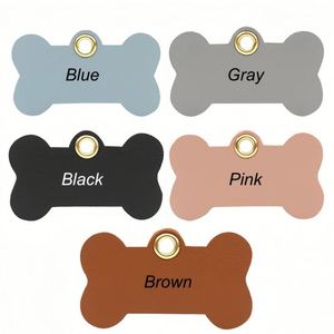 Personalized Pu Leather Pets <b>Tags</b> Pet Name Phone Number Keychain Pendants Cute Bone Shape Design <b>Dog</b> Sign - Product Image 5