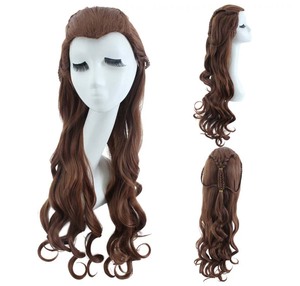 Perruque longue bouclée brune pour femme, cosplay de princesse elfe <span class=keywords><strong>Tauriel</strong></span> pour fête d'Halloween RMOV-007 - Product Image 1