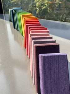 Juguetes de apilamiento de madera, cubos de dominó de arcoíris, madera de cal, clasificación de Color manchado hecho a mano para niños, juego creativo - Product Image 2