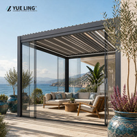 Pergola de jardin extérieure sur mesure en aluminium à toit à lames orientables pour les constructeurs et les entrepreneurs, commande électrique à distance