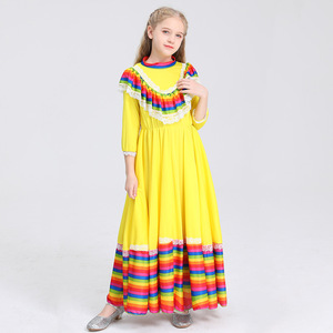 Día <span class=keywords><strong>de</strong></span> los niños los muertos Fiesta Juego <span class=keywords><strong>de</strong></span> actuación Niñas mexicanas tradicionales Falda <span class=keywords><strong>completa</strong></span> Vestido <span class=keywords><strong>de</strong></span> baile étnico - Product Image 3