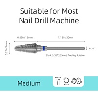 HYTOOS Embouts de ponceuse à ongles professionnels en carbure Tornado pour ponceuses électriques manuelles et ponceuses électriques, pour ongles en acrylique et retrait de gel, outil pour techniciens