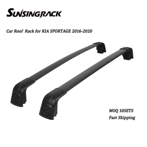 Barres transversales <span class=keywords><strong>de</strong></span> <span class=keywords><strong>toit</strong></span> compatibles avec <span class=keywords><strong>KIA</strong></span> <span class=keywords><strong>SPORTAGE</strong></span> 2016-2020, 2 pièces, en alliage d'aluminium noir, porte-bagages durable <span class=keywords><strong>de</strong></span> haute qualité - Product Image 1