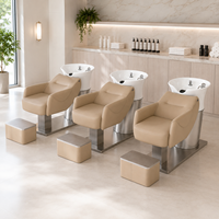 Ensemble de mobilier de salon de beauté XFMC Factory Outlet : Fauteuil de barbier de luxe et fauteuil de lavage haut de gamme en acier inoxydable pour poste de salon