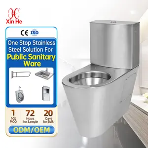 Wholesale Manufacturers Easy To Clean One Piece Poop Stainless Steel Toilet Bowl And Cistern For School
