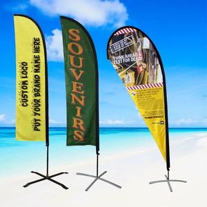 Bandera de Playa con Logotipo Personalizado, Bandera de Plumas en Forma de Gota, Bandera Publicitaria - Product Image 1