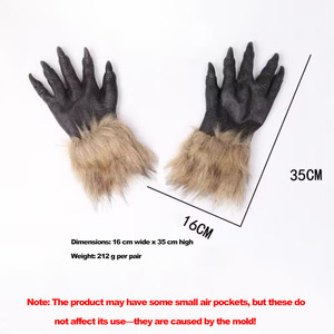 Guantes de Látex con Garras Peludas de <span class=keywords><strong>Hombre</strong></span> <span class=keywords><strong>Lobo</strong></span> para Halloween, Disfraz para Cosplay, Fiesta Espeluznante, Juego de Roles, Manos de Monstruo para Mascarada - Product Image 4