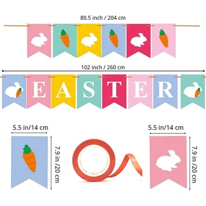 <span class=keywords><strong>Multicolore</strong></span> Home Fireplace Festival Supplies Bunny Sign Bunting Party Hanging Decor Joyeuses Pâques Décorations <span class=keywords><strong>Guirlande</strong></span> Bannière - Product Image 3