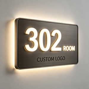 Plaque de numéro de chambre en acier inoxydable 3D personnalisée, à fixer au mur, pour villa, hôtel, maison d'hôtes, boutique, décoration - Product Image 4
