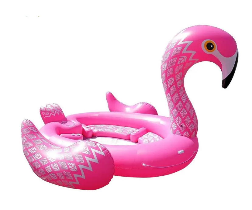 PVC Inflatables 480cm & 530cm Pink Flamingo Float 5-8 person Inflatable Floating Island Floating Pool Seat in Lake