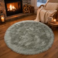 Tapis d'appoint moderne et douillet en fausse fourrure à poils longs, écologique et doux, pour chambre, chambre d'enfant, salle de jeux, canapé et salon