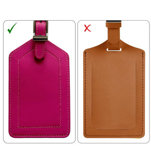 Etiqueta de equipaje de cuero PU de alta calidad, ajustable, multicolor, duradera, para tarjeta de embarque, de cuero completo, en blanco para personalizar. - Product Image 4