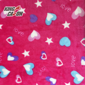 KINGCASON-tela de franela suave y cómoda para niños, tejido de poliéster con dos cepillos laterales, estampado de corazón personalizado, 100 - Product Image 3