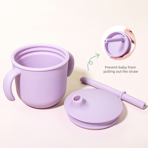 Vente en gros de gobelets d'apprentissage en silicone pour bébés de <span class=keywords><strong>6</strong></span>, 12 et 18 <span class=keywords><strong>mois</strong></span>, gobelet à paille pour bébé - Product Image 3