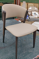 Chaise de salle à manger moderne en cuir de haute qualité, écologique, avec structure en acier imperméable pour la maison, le bureau et la salle à manger