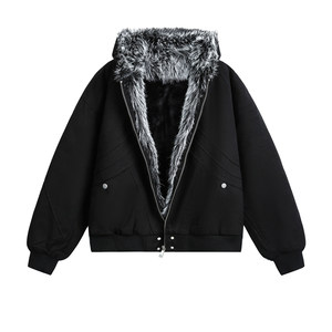 Blouson matelassé à capuche zippé <span class=keywords><strong>Condor</strong></span> Eagle Hiver 2026 en nylon/coton, coupe classique, vêtement de travail, uni, brodé, épaissi, unisexe - Product Image 3