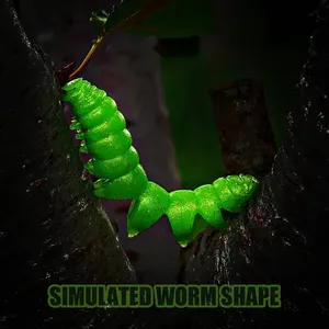 Spinpoler Poor Worm TPR Leurre <span class=keywords><strong>de</strong></span> pêche souple flottant en plastique, type ver bionique segmenté, pour <span class=keywords><strong>la</strong></span> pêche à <span class=keywords><strong>la</strong></span> truite, au bar, au technique Ned Wacky - Product Image 2
