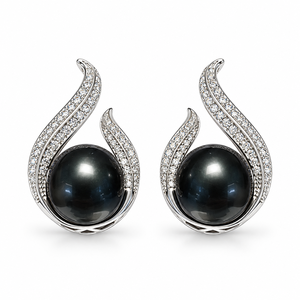 Ensemble de colliers en fausses perles noires en forme de larme pour femmes, élégant et brillant, tendance - Product Image 1