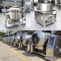 Chaîne de production de friture de viande et de préparation de flocons de poisson avec machine de cuisson et de chauffage