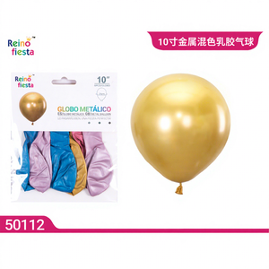 Confezione da 6 Palloncini Metallizzati da 10 Pollici in Colori Misti per Decorazioni Festa di Ritorno a Scuola - Product Image 1