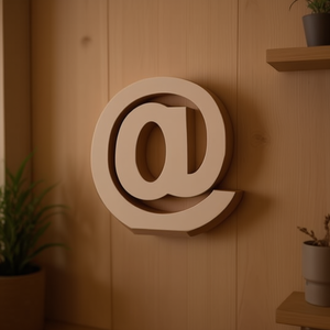 Ilan Lettera Decorativa con Simbolo @ 14,5 cm, Arte da Parete in Legno - Product Image 3