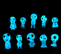 Elfes de l'arbre phosphorescent en résine créative Ornements de voiture micro-paysagers Fish Tank Anime Poupées extraterrestres lumineuses