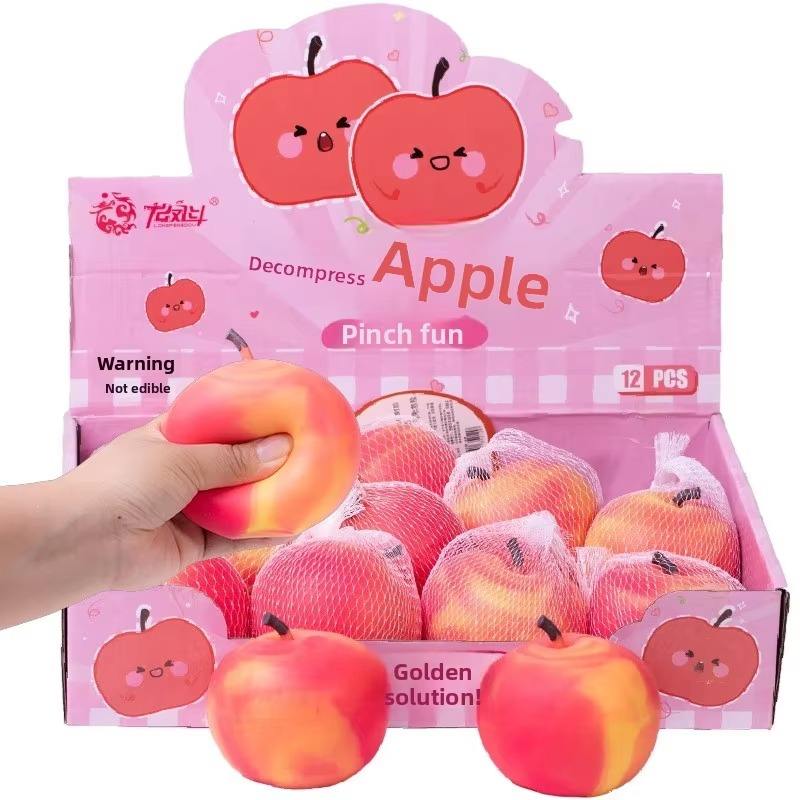 Cross-border new plastic apple-shaped slow rebound decompression ball ...
