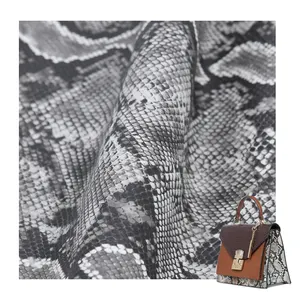 Wholesale 0.5MM Lizard Snake Skin Semi PU Fabric Roll Faux Synthetic Leather Material for Bags Wallet