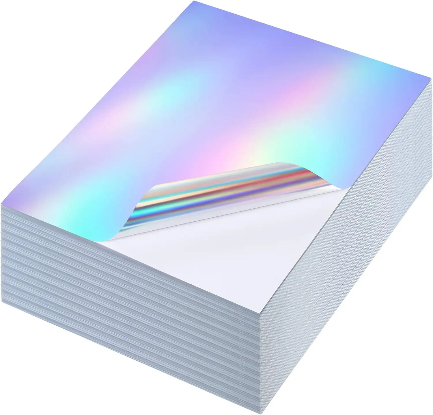 Fogli olografici adesivi in carta stampabile in vinile adesivo Rainbow stampante carta per stampante Laser