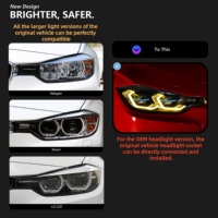 Faros Delanteros LED Modificados de 12V para Vehículos, Lámpara de Luz Diurna Golden Eye para BMW Serie 3 F30/F35, Conjunto de Faros LED Tipo Cuchara Láser