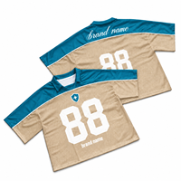 T-shirts personnalisés en tissu mesh bicolore avec bordure blanche, design rétro de maillot de football, impression par sublimation, graphisme de marque