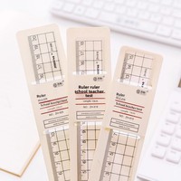 Règle droite minimaliste style MUJI à motif ondulé ; Règle en plastique transparent avec graduations, ensemble de papeterie pour étudiants