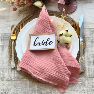 Serviette de table et torchon en crêpe de coton double couche, style nordique, pour décoration de table de banquet de mariage - Product Image 1