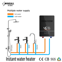 Calentador de Agua Eléctrico Instantáneo sin Tanque de 6000W, 220-240V, Control Táctil, CE CB IPX4, Tanque de Plástico Esmaltado, para Uso en Autocaravanas, Garajes, Hoteles