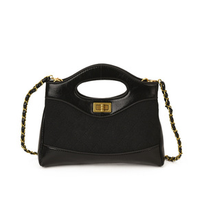 Bolso de Mano Tipo Clutch Acolchado de Piel Sintética de Alta Gama para Mujer, Otoño 2026, con Cierre de Bloqueo y Cadena Decorativa, Forro de Poliéster - Product Image 1