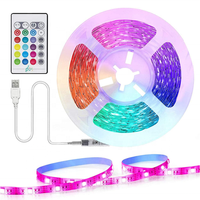 Bande lumineuse LED pour téléviseur, 2 m, SMD5050, bande lumineuse RGB, synchronisation musicale, USB, rétroéclairage pour téléviseur avec télécommande pour téléviseur de 24 à 60 pouces
