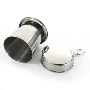 Taza de expansión de acero inoxidable 304, taza plegable para inodoro de viaje al aire libre, taza de compresión portátil - Product Image 2