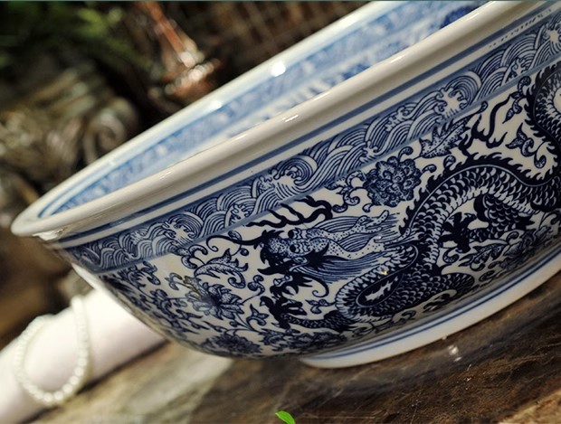 Jingdezhen Antique Bathroom Ceramic Art Wash Basin Sink