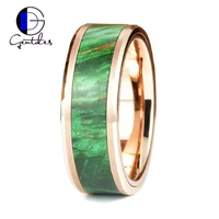 Gentdes Jewelry Custom Box Elder Holz Inlay Wolfram karbid Blank Trau ringe