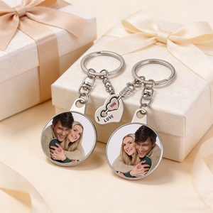 Regalos Promocionales de Recuerdo, Llaveros para Parejas, Regalo de San Valentín, Imán de Sublimación, Llavero Circular de Doble Cara con la Frase I LOVE YOU - Product Image 1