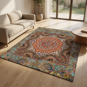 Tapis artistique de luxe en soie pure persane, fait main, moderne, lavable, antidérapant, pour la décoration intérieure, produit pour l'exportation en gros - Product Image 6