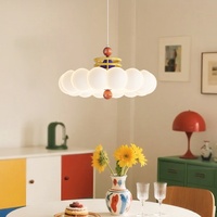 Plafonnier LED créatif et coloré en fer et acrylique, style nuage, crème, moderne et simple, pour chambre à coucher 2025