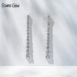 Starsgem 1ct Brilliant Cut Lab Grown <b>Diamond</b> Color D 18K Solid White Gold Rhodium Plated Luxury Unisex <b>Earrings</b> - Product Image 1