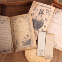 JAI IMAN - Libro de Hechizos y Hierbas Mágicas de 80 Páginas A5 con Kit de Cuaderno de Estilo Academia Oscura y Dos Marcadores