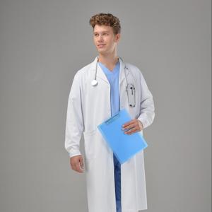 Uniforme Médico Blanco <span class=keywords><strong>de</strong></span> Manga Larga para Enfermeras, Mezcla <span class=keywords><strong>de</strong></span> Polialgodón 65/35, con Detección <span class=keywords><strong>de</strong></span> Agujas, Fusión sin Costuras, Gran Venta - Product Image 2
