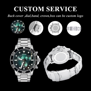 Oem/ODM người đàn ông sang trọng thể thao thạch anh xem mới xoay bezel GMT Sapphire Kính ngày hiển thị thép không gỉ đồng hồ đeo tay - Product Image 6