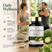 100% Capsules d'extrait de melon amer pur et naturel | 60,90,120 Capsules végétaliennes | Extrait de fruit de melon amer | Sans gluten