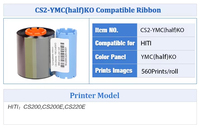 Nastro per stampante di carte in PVC di alta qualità, compatibile con tutti i codici di regione, 560 stampe, YMC(half)KO, per HiTi CS200 CS200e CS220e CS290e